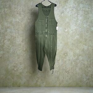 Free People Green Sleeveless Jumpsuit